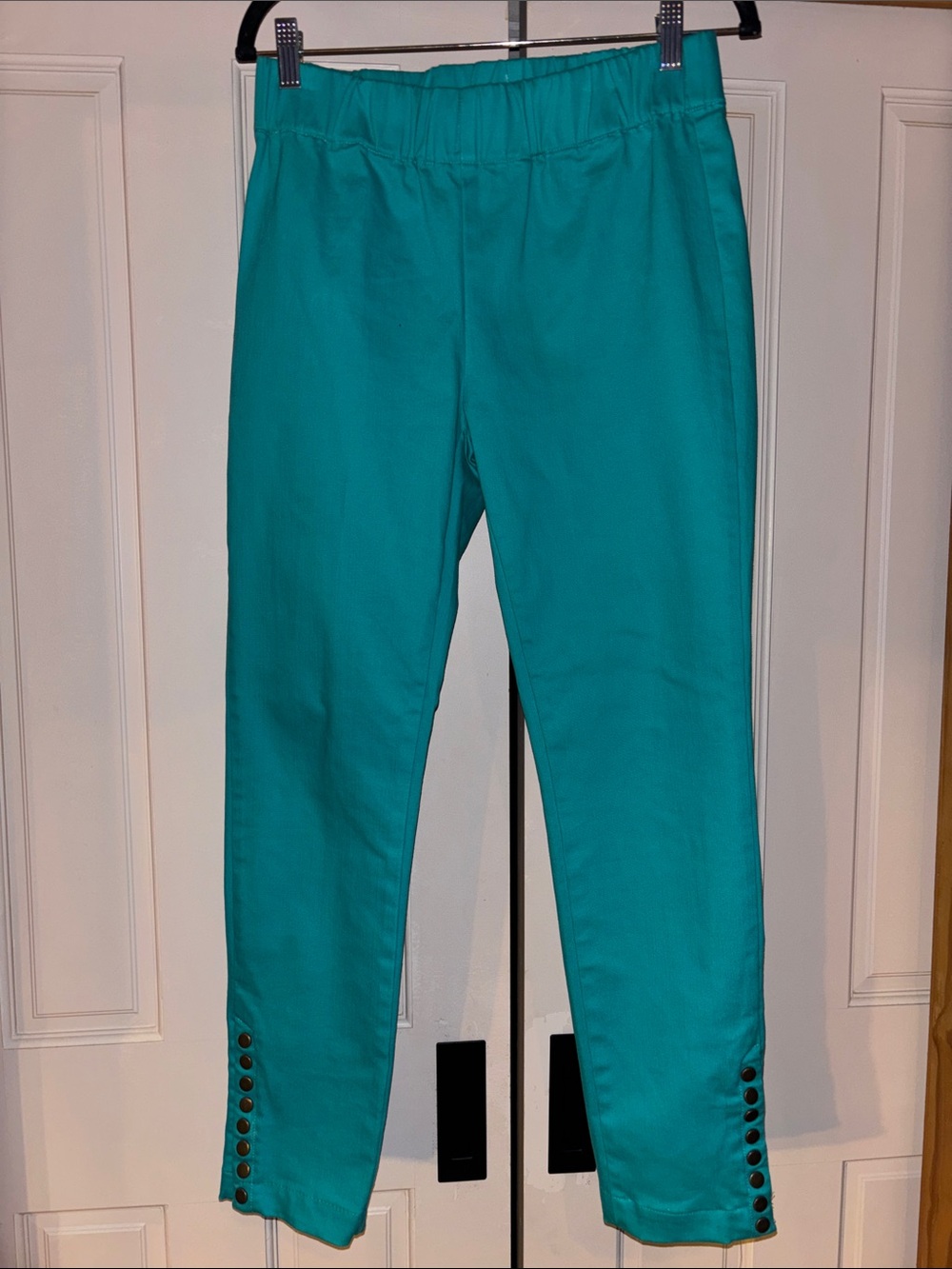 Soft Surroundings Teal Stretch Pull-On Ankle Pants